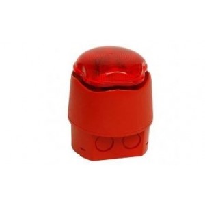 Vimpex LS82101 Loop Sounder Beacon with a Red Body and Red LED - Deep Base IP66
